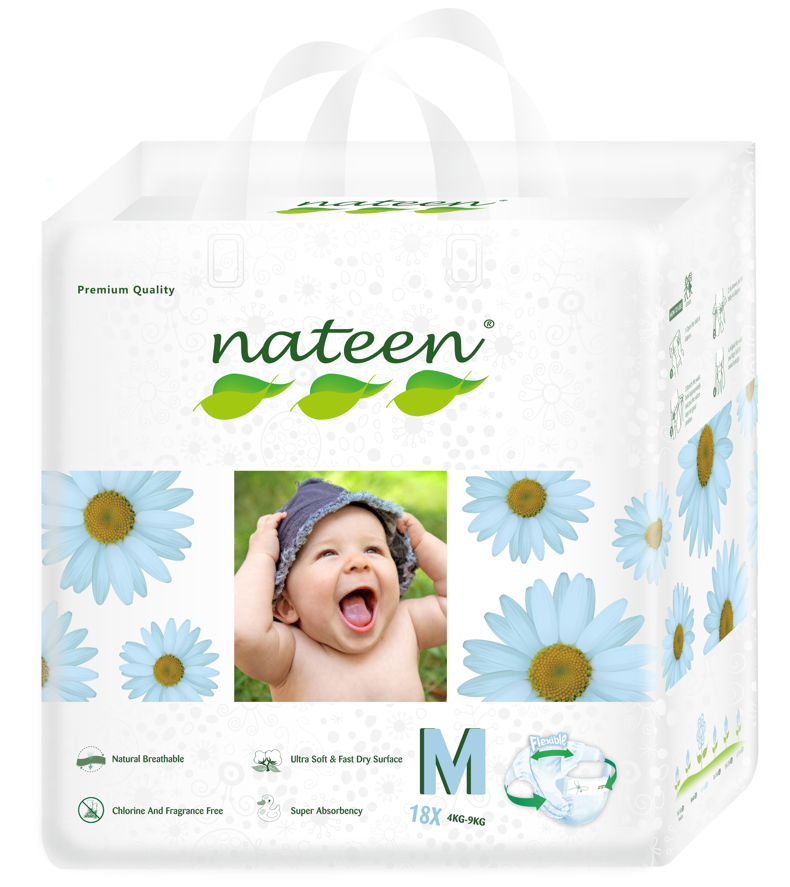 Nateen Premium Eco-friendly Baby Diapers - MEDIUM