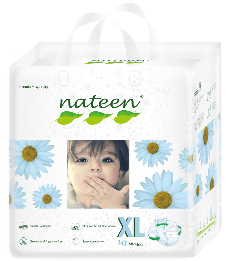 Nateen Premium Eco-friendly Baby Diapers - EXTRA LARGE